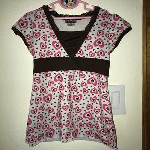 2 White Girls Heart Freckled T-shirt